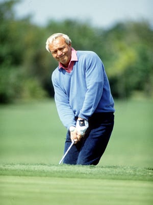 Arnold Palmer plays in the Aetna Challenge in 1989 where he finished tied for 17th, his best finish in six appearances in Naples.