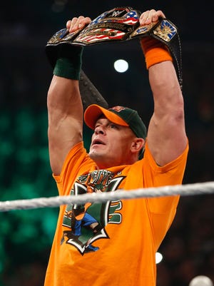 John Cena enters the ring at the WWE SummerSlam 2015 at Barclays Center of Brooklyn on August 23, 2015 in New York City.