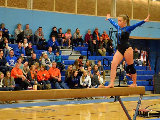 Columbus North's Ashley Holliday takes her turn on