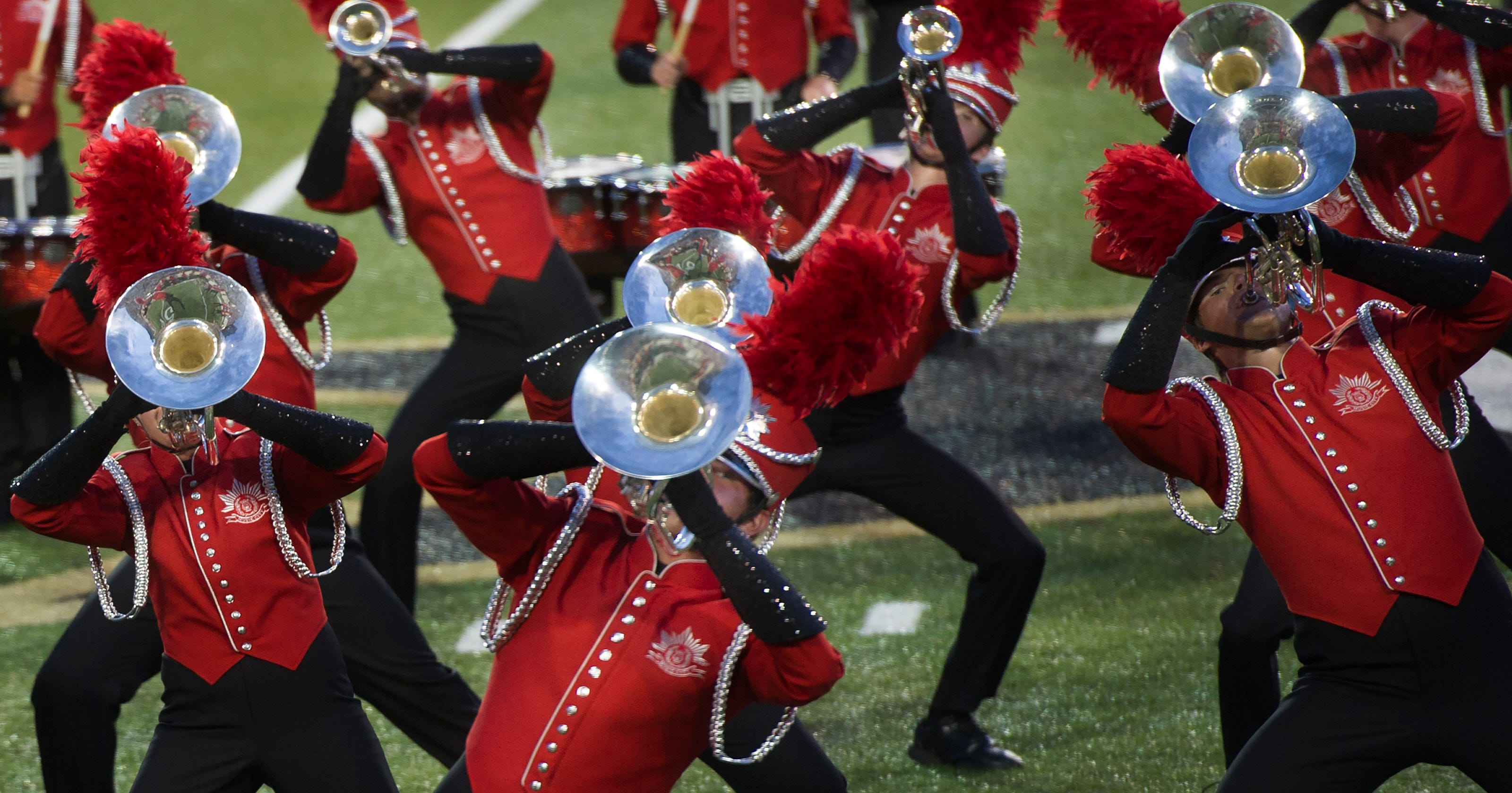 Traveling marching band saves best for hometown show