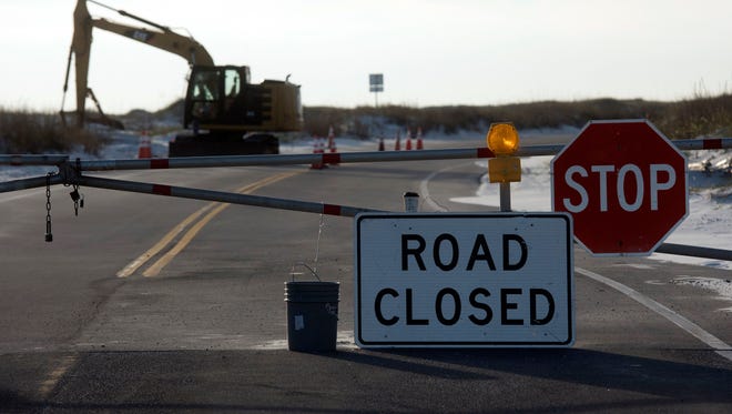 Hurricane Nate damaged the roadway at Fort Pickens in early October and it remained closed to the public on Monday, Nov. 20, 2017.