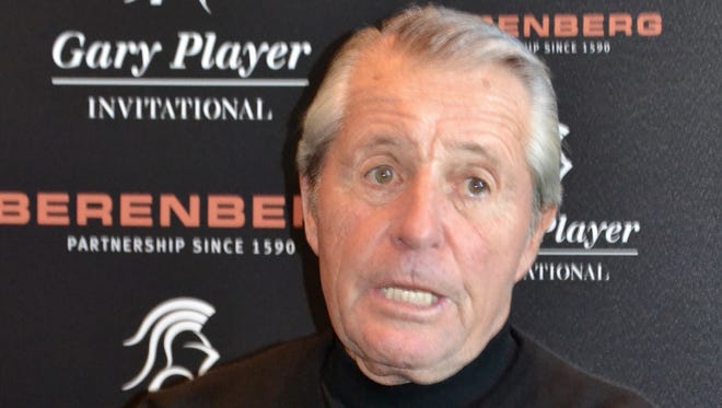 Gary Player speaks on Monday before the Berenberg Gary Player Invitational on Monday at GlenArbor.