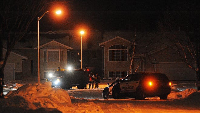 Sioux Falls Police officers involved in a standoff with a subject in a home on the 4800 block of South Equity Drive on Friday night.