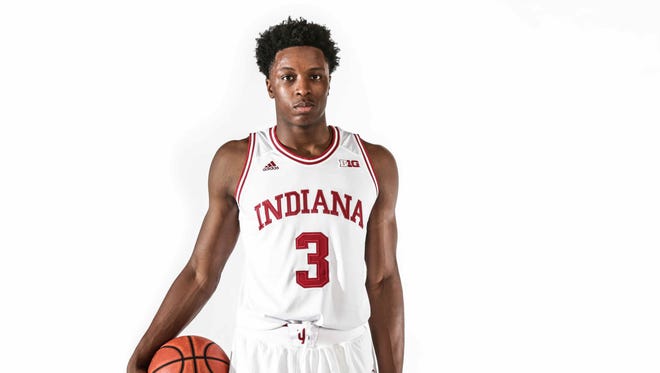 OG Anunoby, #3, forward, poses for a photo during the annual IU mens Basketball preseason photo shoot, Wednesday September 9th, 2015.