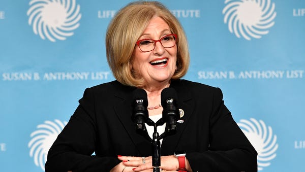 Rep. Diane Black speaks before an appearance by...