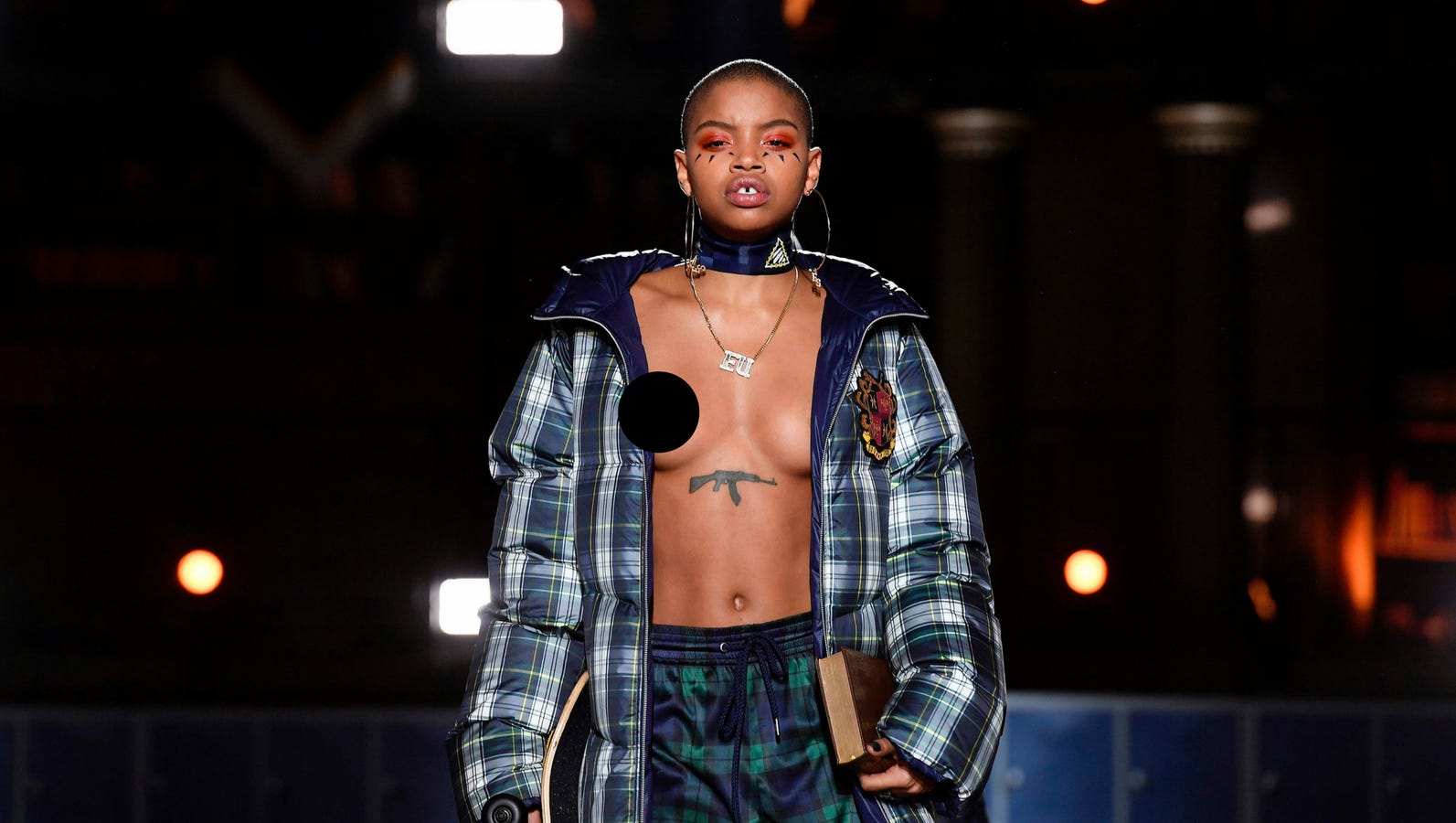 Rihanna S Fenty X Puma Show Frees The Nipple With Topless Model Rihanna S Fenty X Puma Show Frees The Nipple With Topless Model