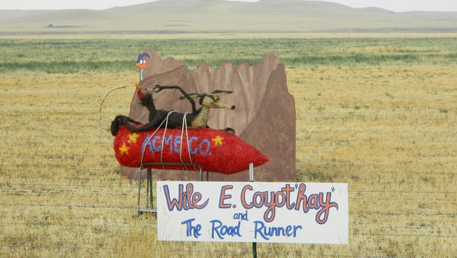 Montana Bale Trail/What the Hay contest: Wile E. Coyot'hay' and The Road Runner - Staci Auck.
