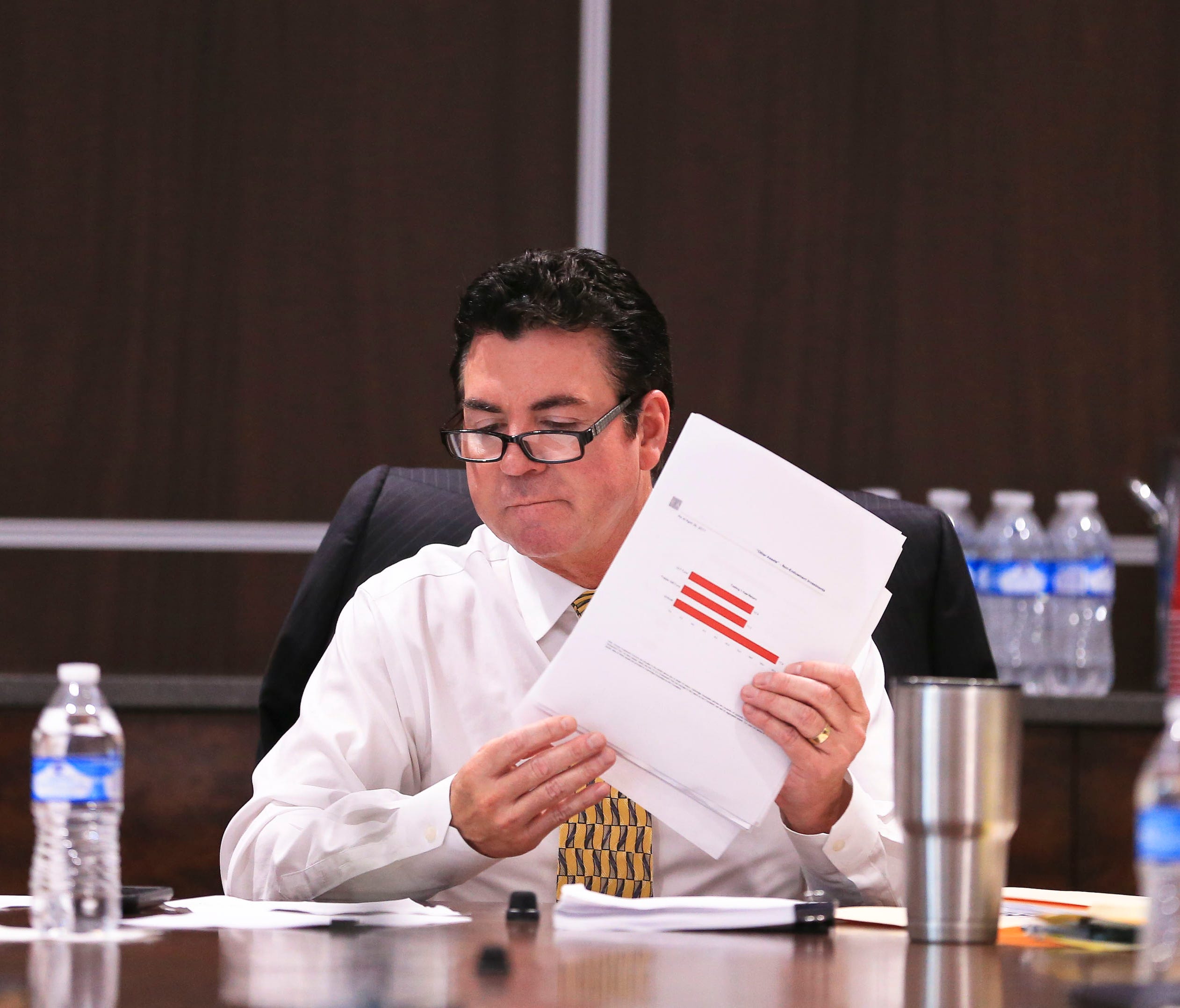 John Schnatter, board member at the UofL Foundation,  during the first meeting since an audit blasted the organization.