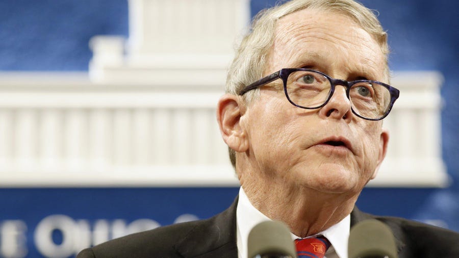 Gov. Mike DeWine speaks at a press conference about coronavirus on March 11 at the Ohio Statehouse.