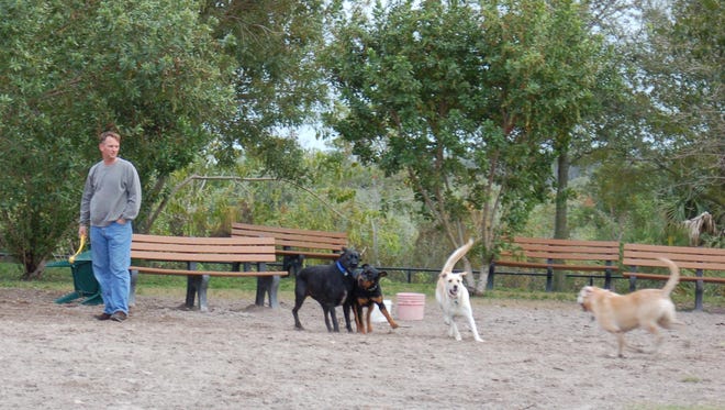 Let your dog run free at Waggin' Tails Dog Park at Rotary Park.