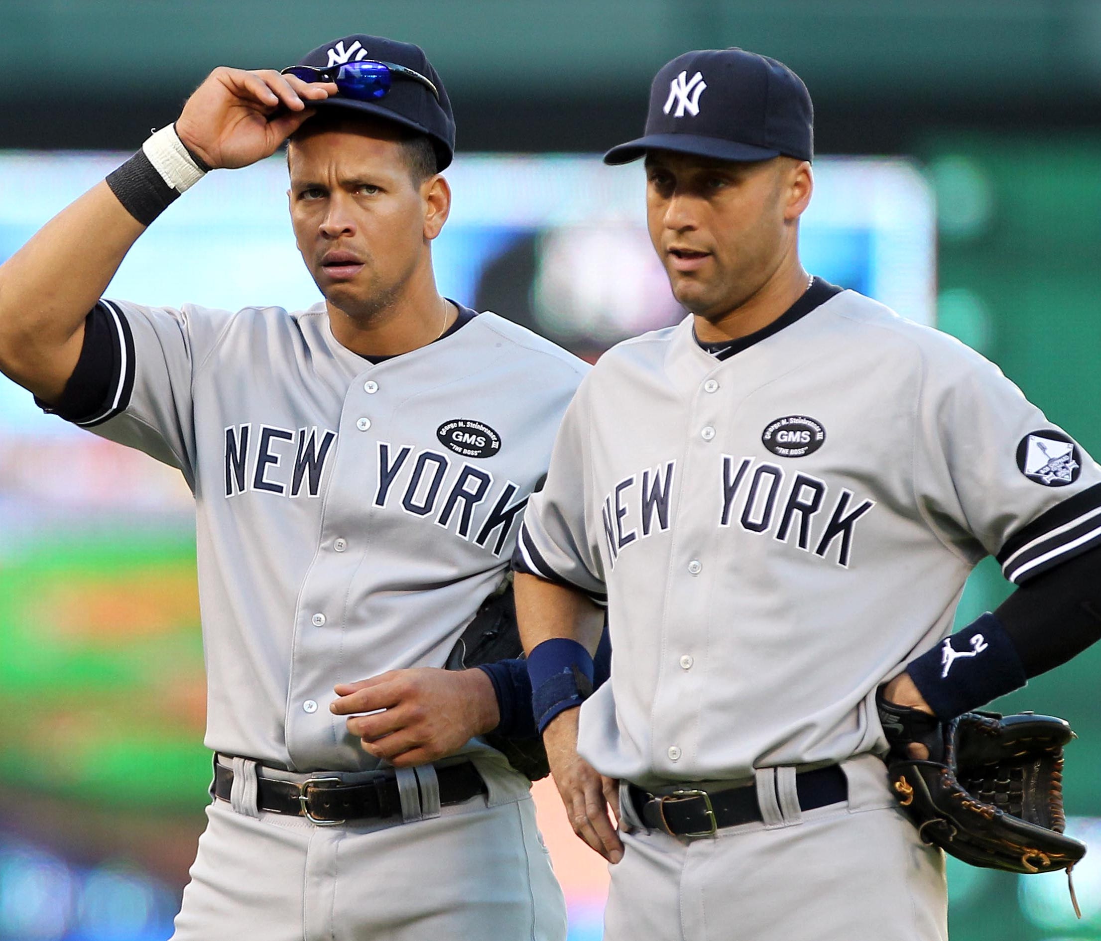 Alex Rodriguez and Derek Jeter played 10 seasons together with the Yankees.