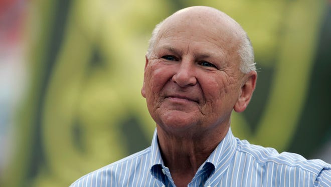 This Sept. 16, 2007, file photo shows H. Wayne Huizenga on the sidelines before a football game between the Miami Dolphins and the Dallas Cowboys at Dolphin Stadium in Miami. Huizenga, a college dropout who built a business empire that included Blockbuster Entertainment, AutoNation and three professional sports franchises, has died. Valerie Hinkell, a longtime assistant to Huizenga, said Friday that he died Thursday night, March 22, 2018, at his South Florida home. He was 80.