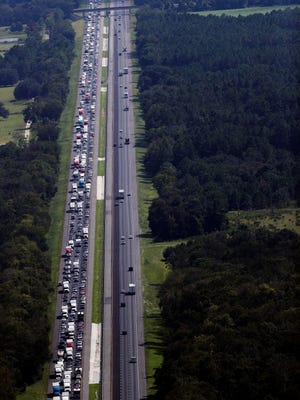 Florida residents flee Hurricane Irma as traffic backs up on I-75.