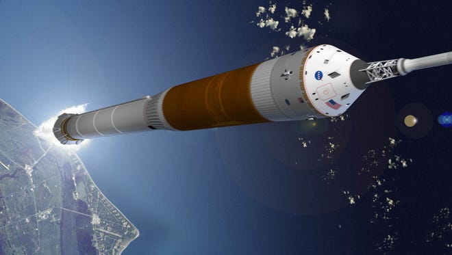 NASA released this artist's conception  of a new spacecraft designed to carry four astronauts to and from the moon, support six crewmembers on future missions to Mars, and deliver crew and supplies to the International Space Station.