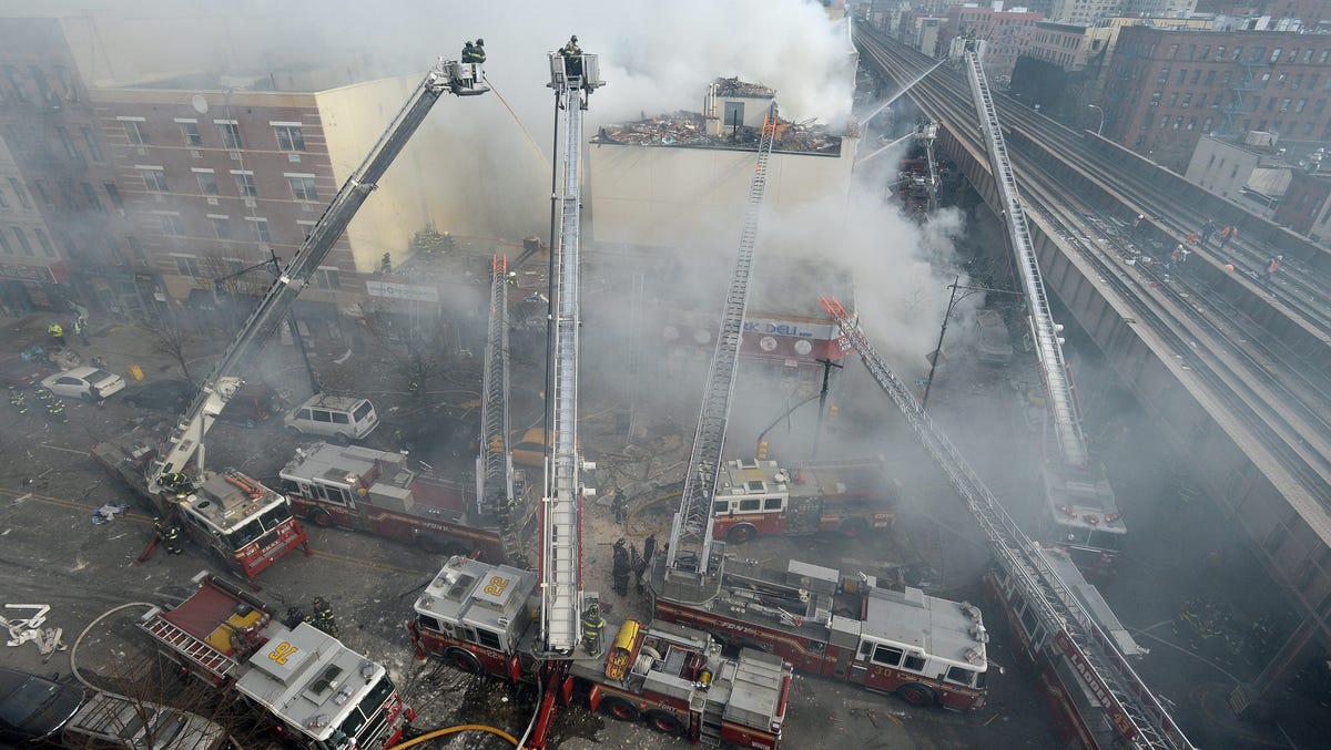 Building collapse and fire in New York City