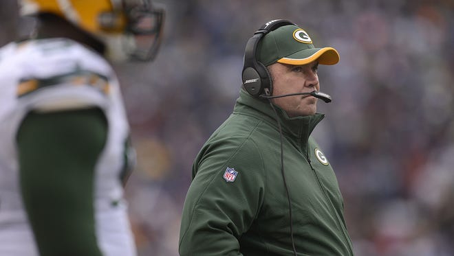 Green Bay Packers head coach Mike McCarthy looks on in the second quarter during Sunday's game against the Buffalo Bills at Ralph Wilson Stadium in Orchard Park, N.Y.