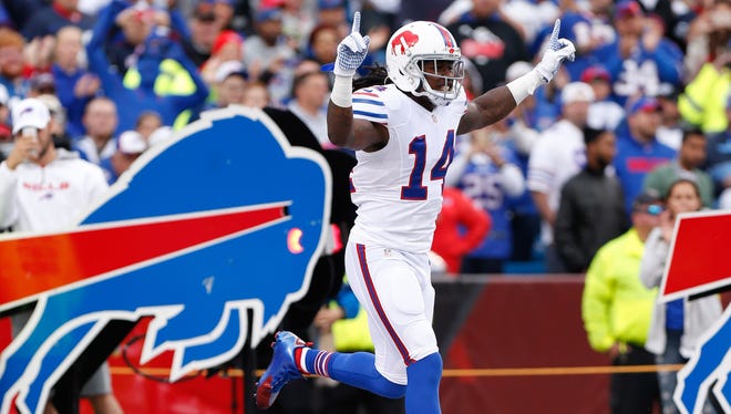 Bills wide receiver Sammy Watkins (14) has just 11 catches and two TDs through seven games. He has caught more flak for his comments than footballs.