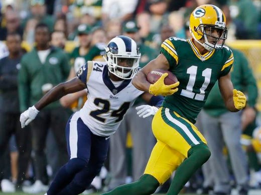 Green Bay Packers wide receiver Trevor Davis (11) runs