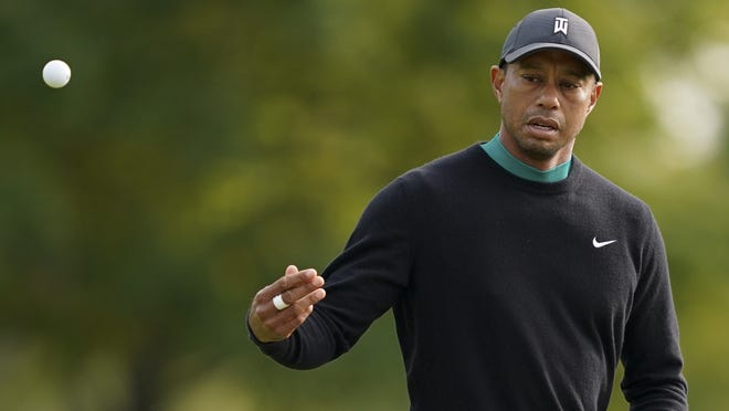 Tiger Woods practices for the U.S. Open Championship at Winged Foot Golf Club Tuesday in Mamaroneck, N.Y. At the age of 44, will he be able to match players two decades younger when it comes to hacking out of the rough and steadying himself on the 6-footers for par?