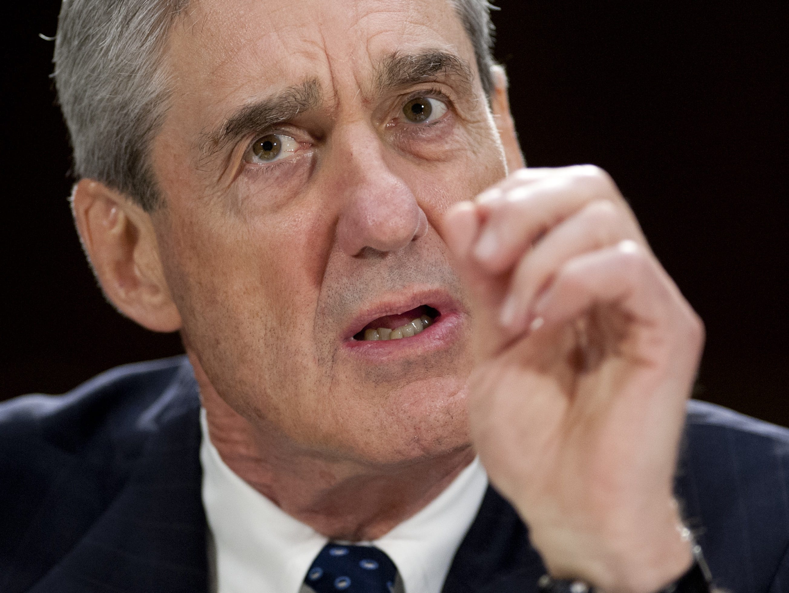 Then-FBI director Robert Mueller testifies before the Senate Judiciary Committee on Capitol Hill in 2013.