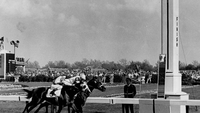 One of the closest finishes in Kentucky Derby history was when Tomy Lee, No. 8, beat Sword Dancer in a driving run to the finish line in 1959. May 2, 1959