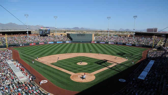 A general view of Salt River Fields at Talking Stick during a 2015 game between the Arizona Diamondbacks and Colorado Rockies.