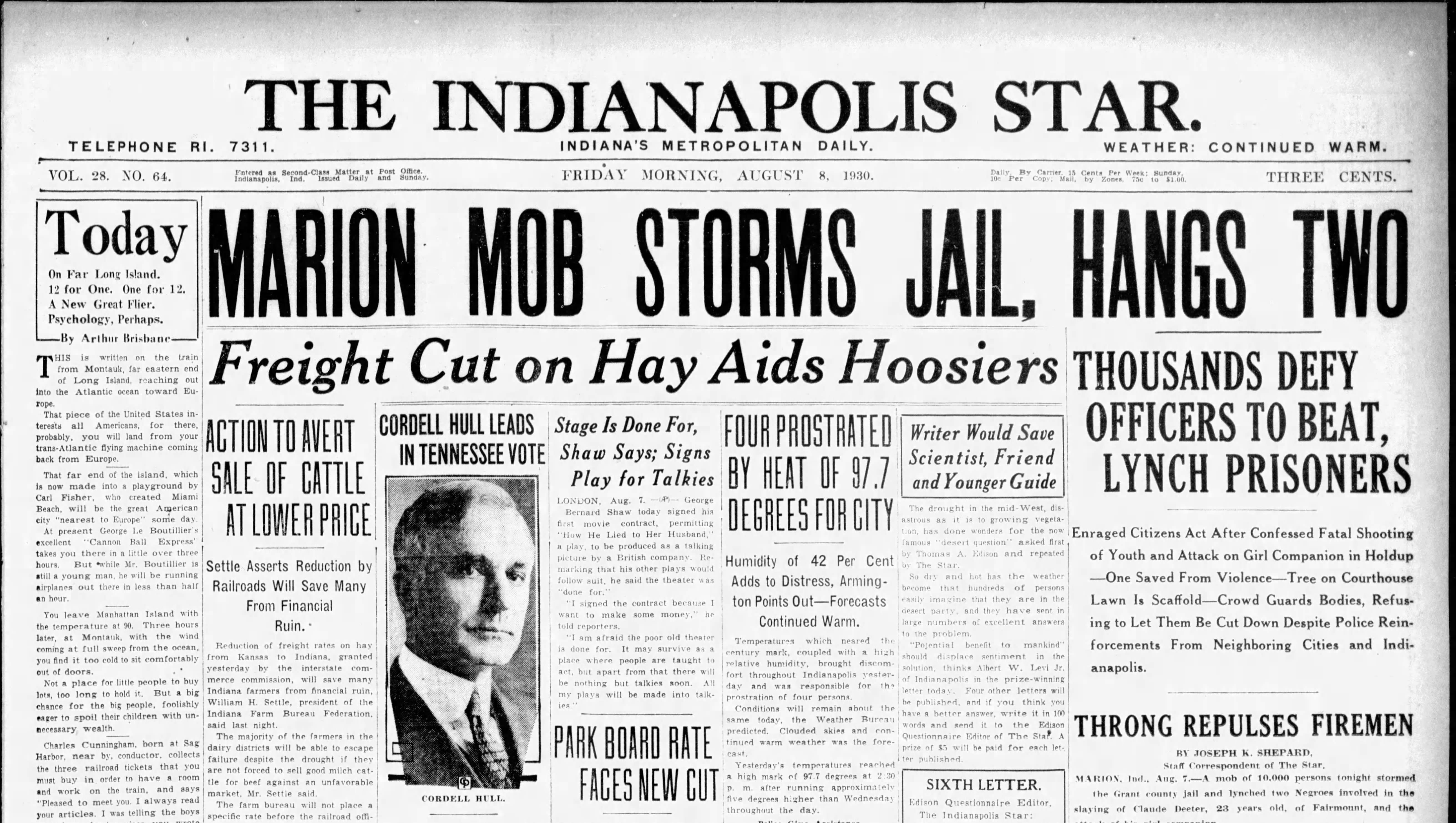 Last-known lynching in Indiana included in National Memorial for Peace and  Justice