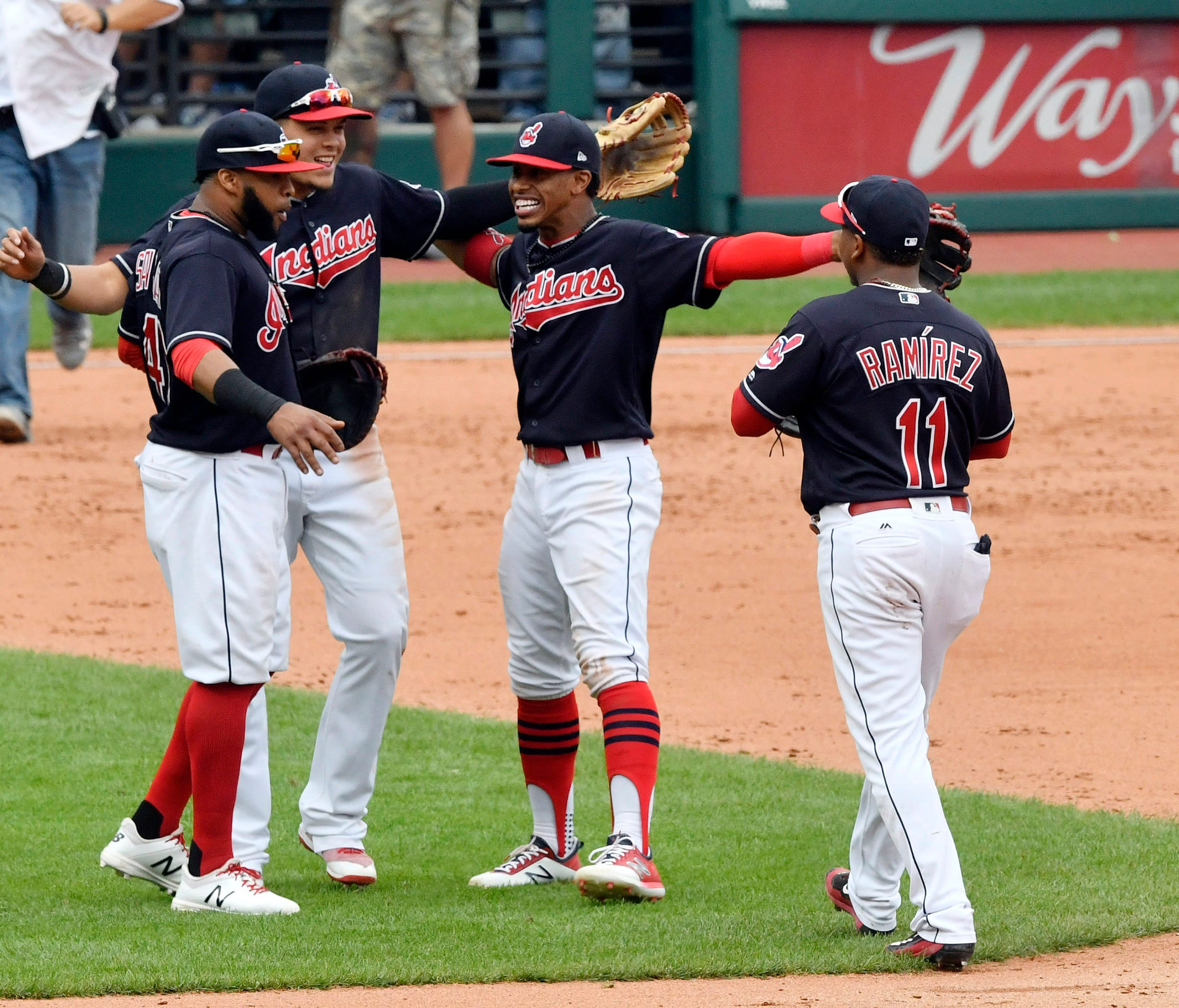 Joyful gatherings have been abundant for the Indians since they launched a 21-game winning streak.