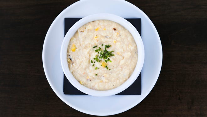 Roasted corn and queso grits from Gander: An American Grill's chef Nick Platt.