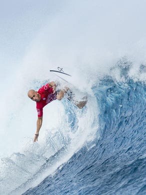 Cocoa Beach's Kelly Slater competing in the Outerknown Fiji Pro.