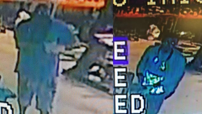 Police are searching for two suspects connected to the theft of scrap metal early Tuesday morning.