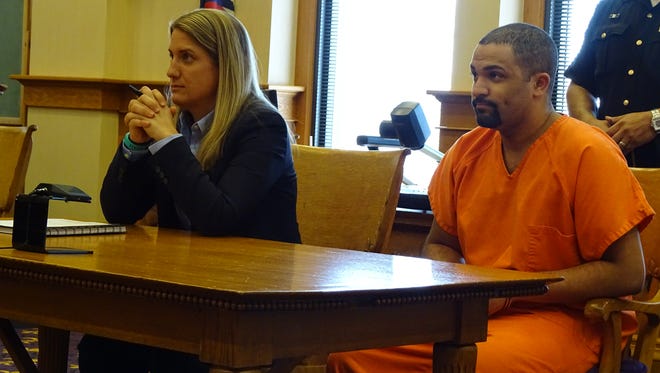 Attorney Amanda Kryzstan and Charles Tingler in court March 9.