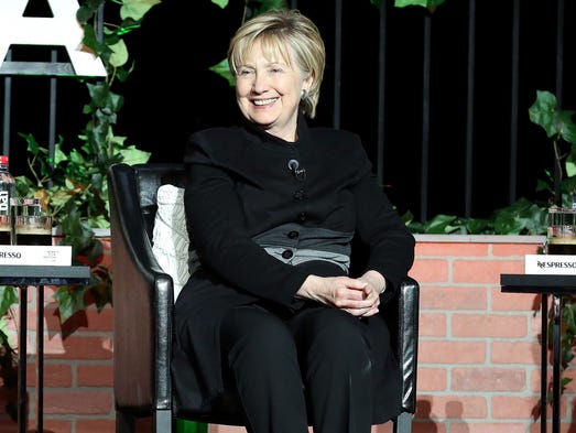 Clinton speaks on stage at Tribeca Talks: Kathryn