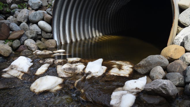 A creek near the scene of a reported oil spill in Dansville near Williamston and Curtis Roads.  Michigan Department of Environmental Quality officials say the leak is contained, and they are trying to find the source.