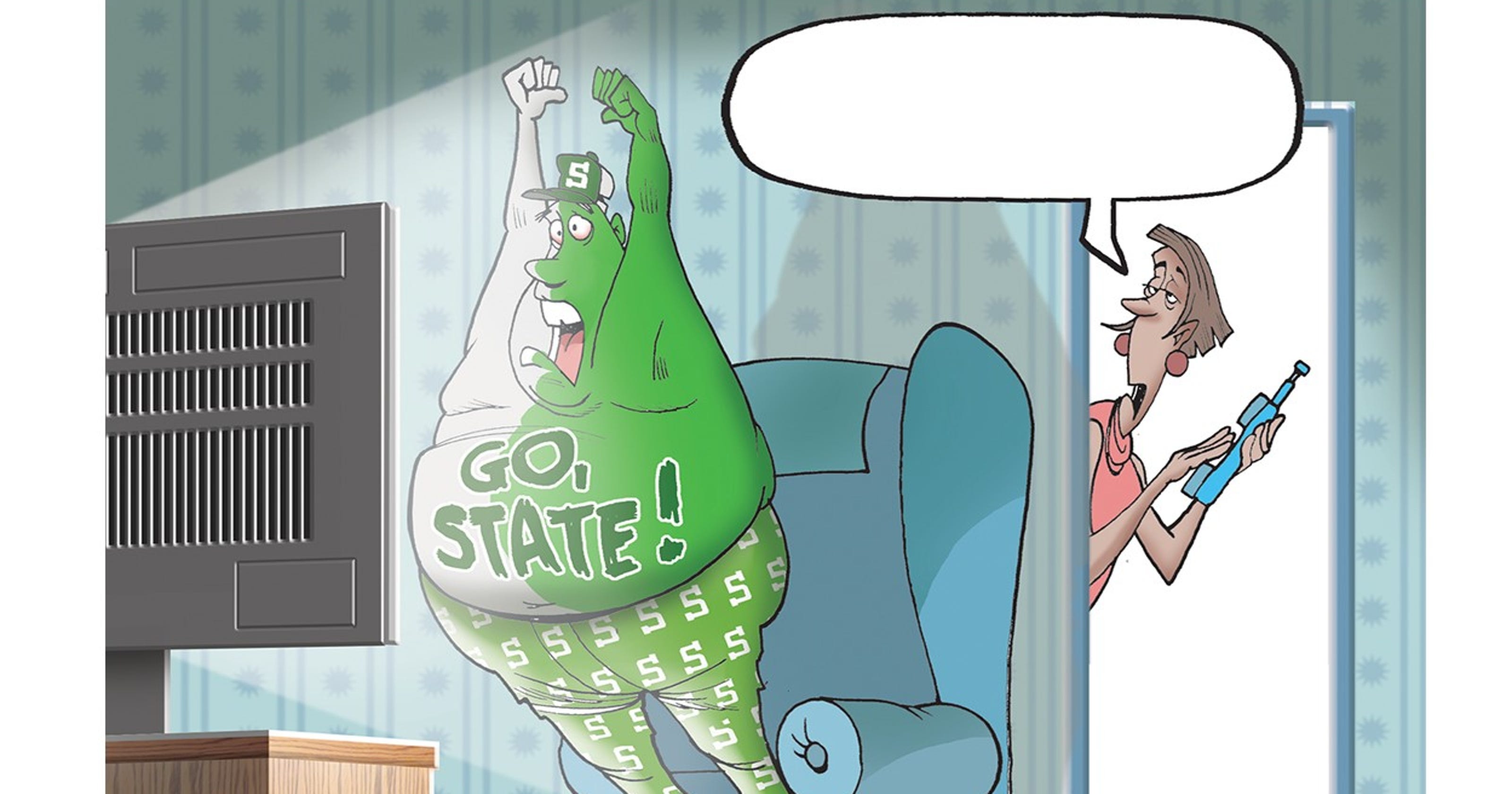 Michigan State fan cartoon caption winner!
