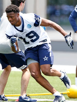 Malik Earl of the Dallas Cowboys during rookie minicamp practices at Ford Center at The Star in Frisco, Texas, on May 12, 2018.
