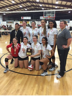 The TxPerformance 17U Volleyball Club from El Paso has qualified for the USA Junior National Tournament, set for June 29-July 2 in Indianapolis. The team earned the spot after winning the regional competition in Lubbock, defeating TAV out of Amarillo, a team that has won the tournament the past three years and placed third at nationals last summer. TxPerformance members include, top, assistant coach Ricky Gomez, Spencer Spier, Briana Arellano, Elyse Benavides, Victoria Pearson and head coach Julie Allen; and bottom, Tayler Kennedy, Alyssa Lanahan, Danielle Blanco and Briana Bustillos;  not pictured are Savannah Bush and assistant coach Aaron Martinez.