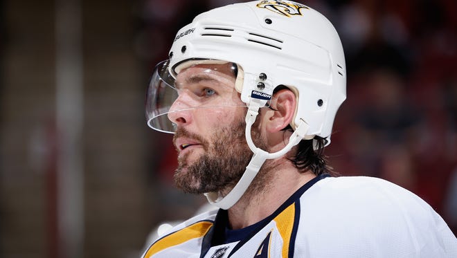 Mike Fisher's status for Game 5 is uncertain. He has missed the past three games with a lower-body injury.