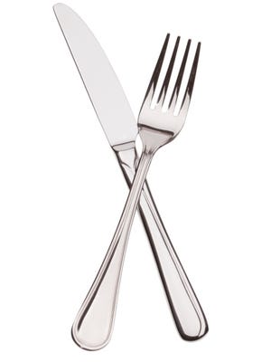 The crossing fork and knife