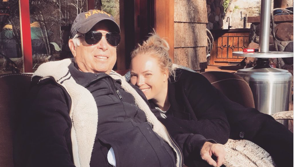 Sen. John McCain and his daughter, Meghan McCain, sitting