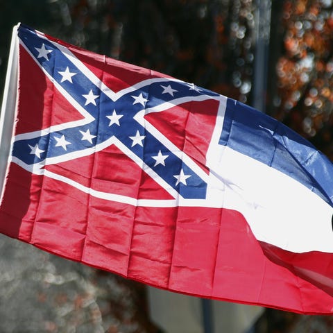 The Mississippi flag with the Confederate battle e