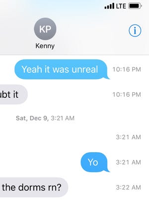 Rutgers University student Troy Sweeney was talking and texting Kenneth Patterson just before he was killed on Dec. 9.