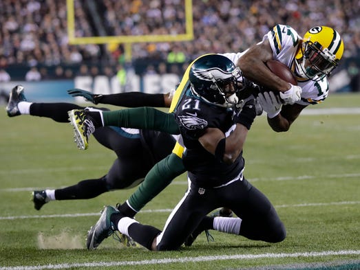 Green Bay Packers' Davante Adams scores a first quarter
