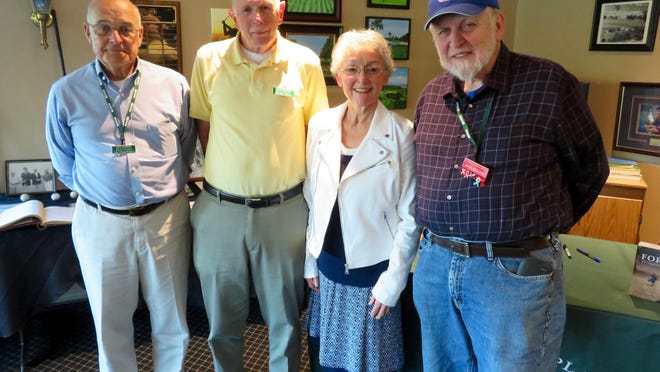 Representatives from the St. Albans Museum and its board at the History Mix Mixer in Swanton. From left: Don Poirier, John Newton, Patty Rainville and John Bielicki.