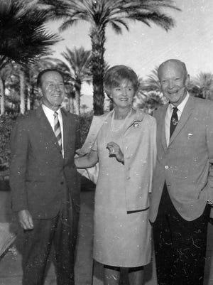 Leonard Firestone, Dolores Hope and former President Dwight D. Eisenhower c. 1960.