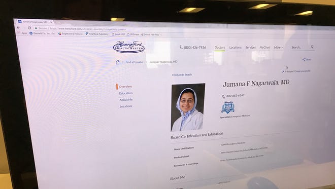 Detroit area physician Jumana Nagarwala was charged Thursday, April 13, 2017, with performing genital mutilation on multiple girls. Her bio is posted on the Henry Ford Health System website. She has been placed on administrative leave.
