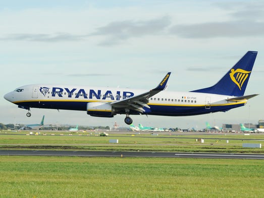 A Ryanair Boeing 737 at Dublin Airport on Sept. 28,