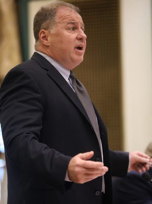 William J. Brennan of Wayne arguing his case. He announced his candidacy for governor of  New Jersey during a news conference at Wayne Town Hall on Dec. 5, 2016. (Photo taken Nov. 30, 2016.)