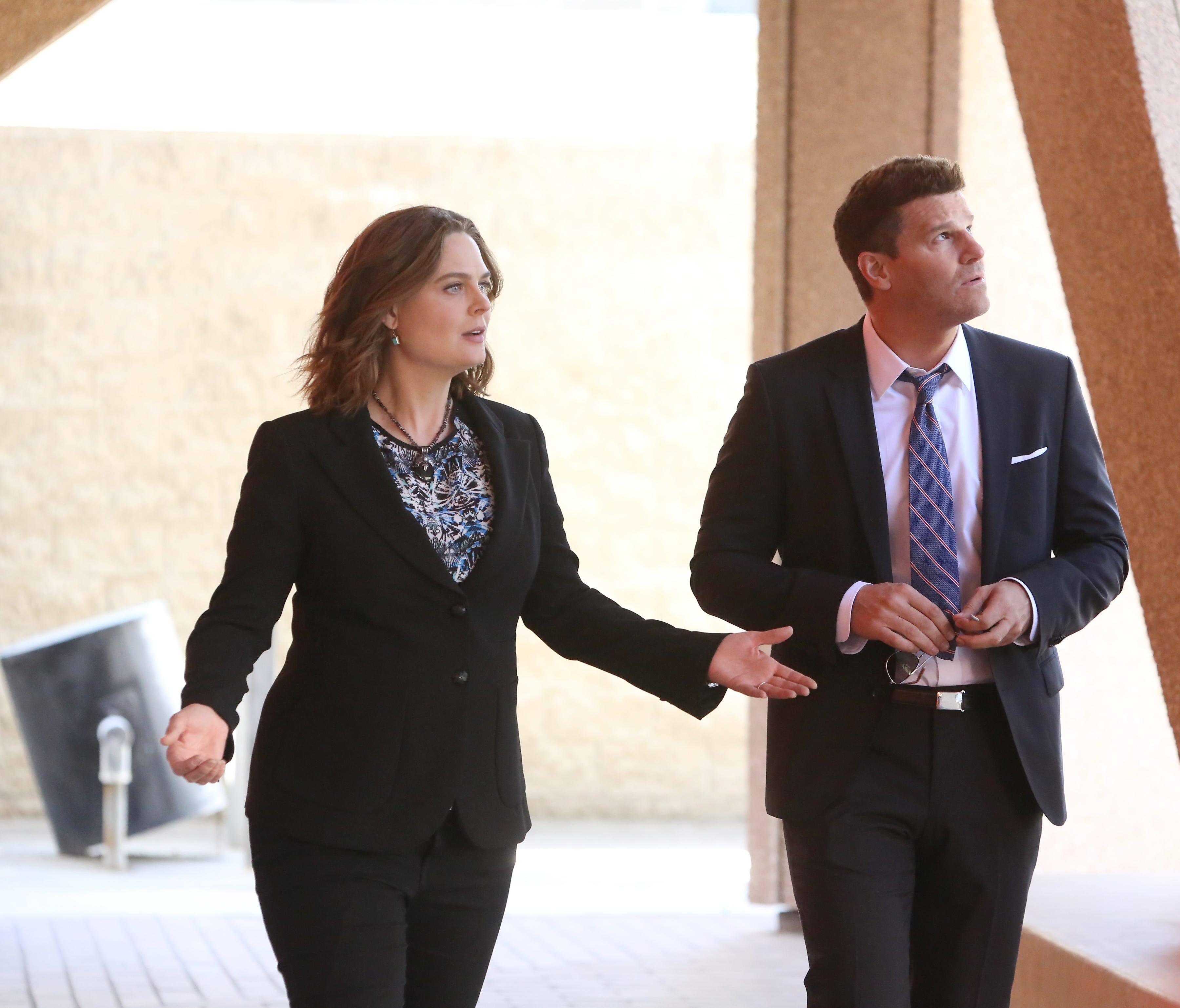 Emily Deschanel, left, and David Boreanaz end Fox's longest-running drama, 'Bones,' after a 12-season run.