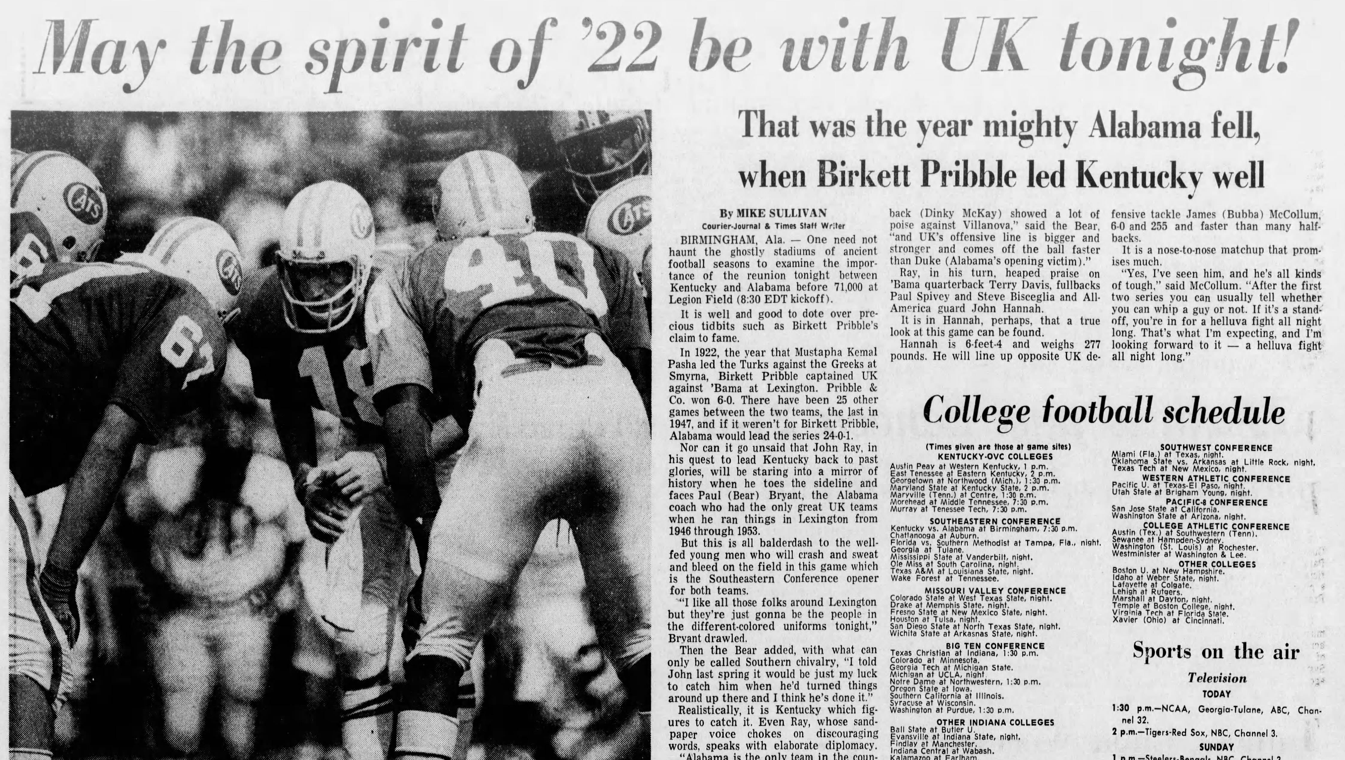 Kentucky Football A Look Back At Uk Alabama Series Through
